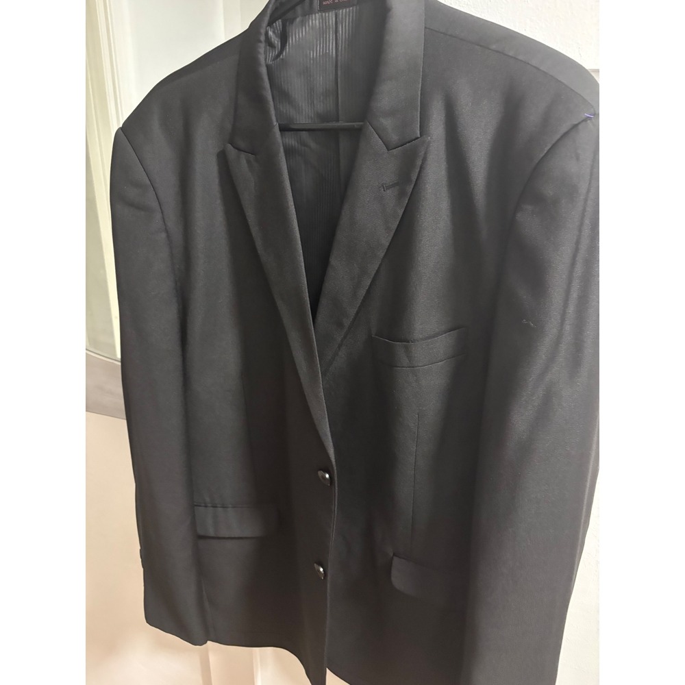 Lot of 4 Mens Sport Coats Falcone Tony Blake Haggar Black Pinstripe 46R 48R